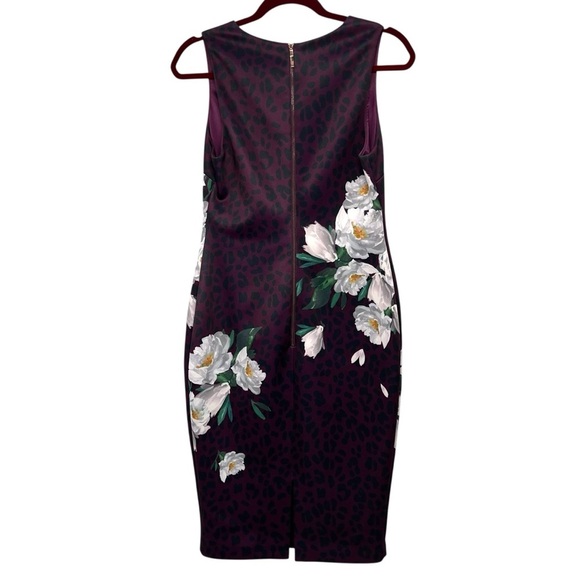 Ted Baker London Toriiy Wilderness Print V Neck Sheath Bodycon Dress Women’s US6 - Picture 9 of 16